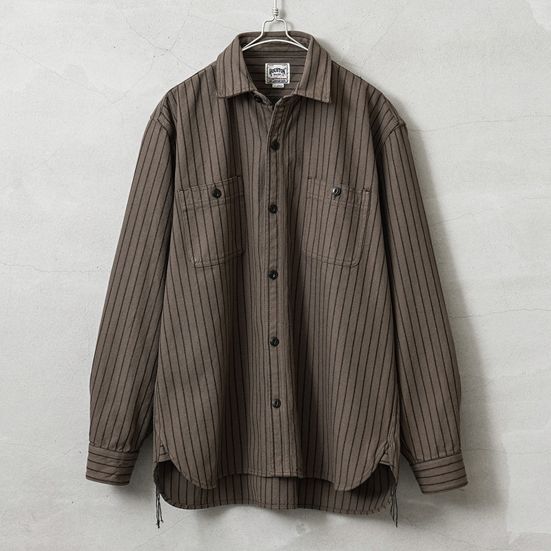 HOUSTON（ヒューストン） 41255 STRIPE VIYELLA SHIRT ストライプ