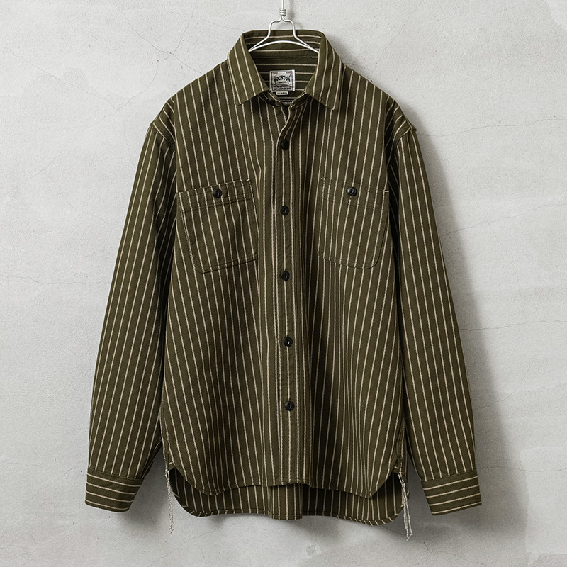HOUSTON（ヒューストン） 41255 STRIPE VIYELLA SHIRT ストライプ