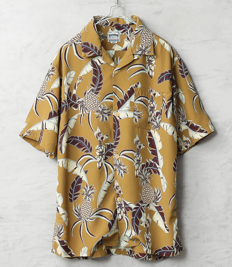 HOUSTON（ヒューストン） 41351 ALOHA SHIRT（PINEAPPLE）アロハシャツ