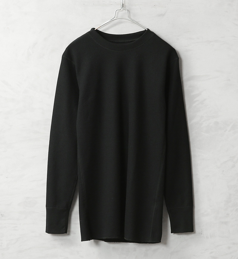 WANNA / 長袖シャツ/L/コットン/BLK/無地 FRUIT OF THE LOOM（フルーツオブザルーム） 81347500 ワッフル