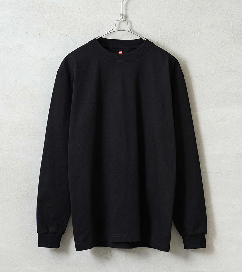 90s Hanes BEEFY 無地 ロンT ブラック フェード USA製 XL BEEFY-T Hanes ヘインズ H5186 BEEFY ビーフィー ロングスリーブ