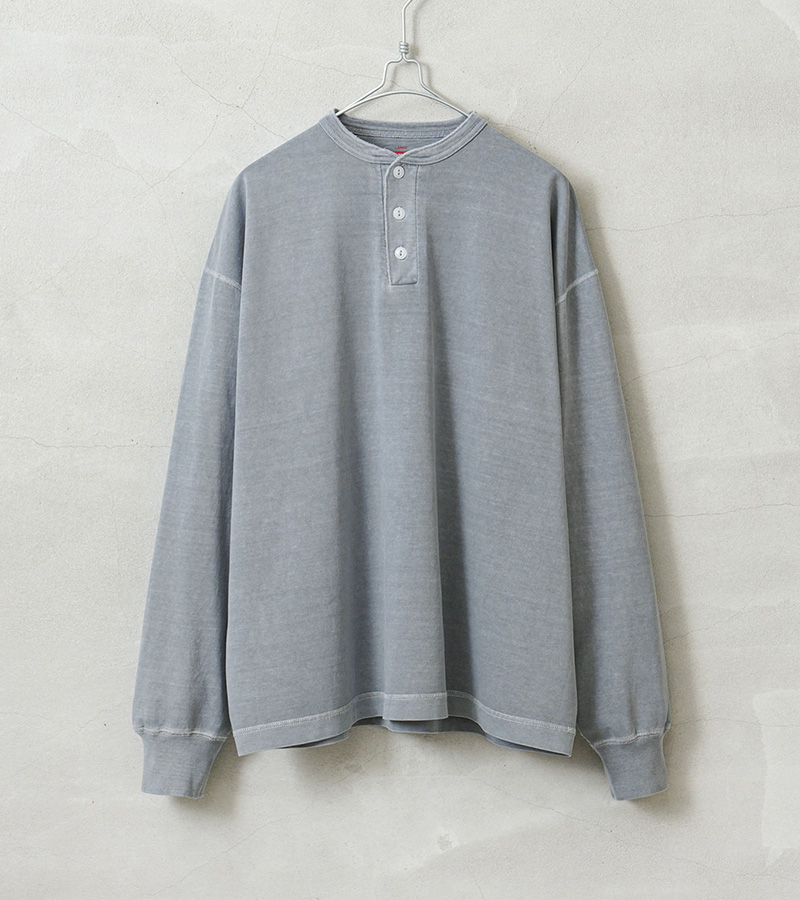 Healthknit ヘルスニット HR24F-M011 ヘンリーネック ガーメントダイ