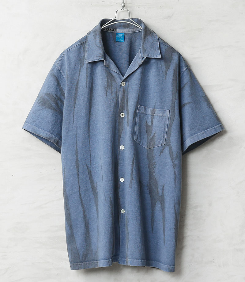 Good On×KOUHEI TERRAI KTER2612 KAKI TIEDYE OPEN TEE 柿渋弁柄 縦 S/S オープンカラー シャツ 日本製 開襟シャツ アメカジ ブランド【クーポン対象外】【T】 | GOOD ON | 01