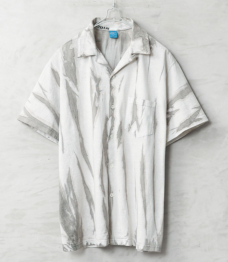 Good On×KOUHEI TERRAI KTER2612 KAKI TIEDYE OPEN TEE 柿渋弁柄 縦 S/S オープンカラー シャツ 日本製 開襟シャツ アメカジ ブランド【クーポン対象外】【T】 | GOOD ON | 02