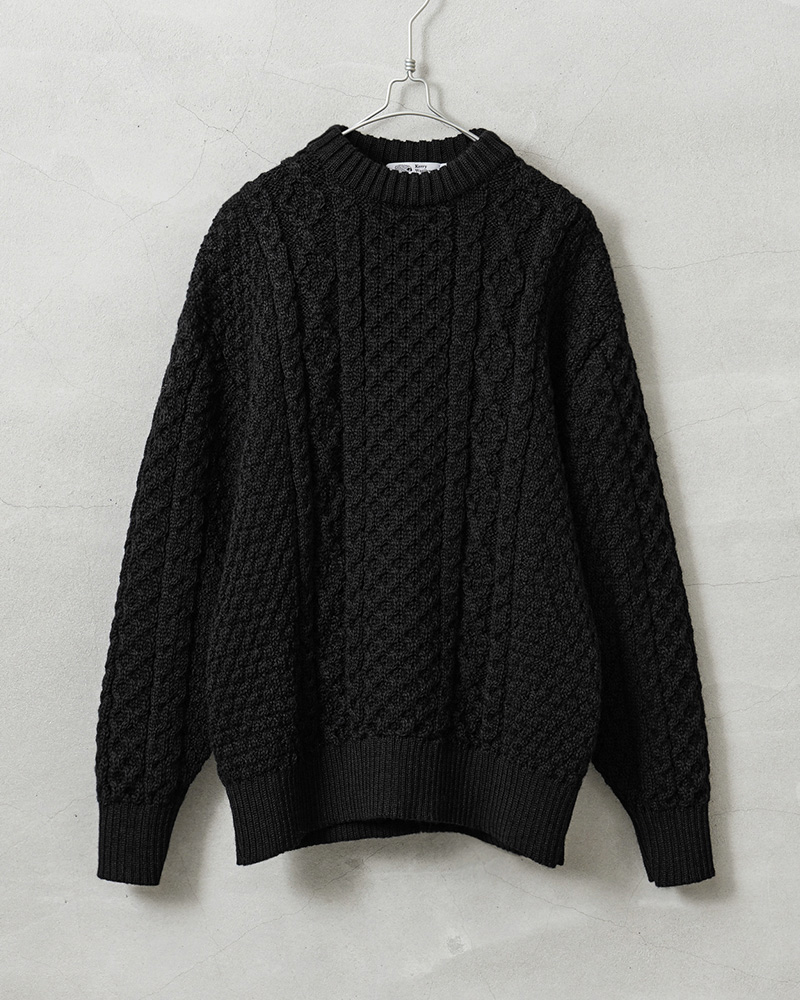 3314【希少・美品】オーラリー ケーブル アランニット オーバーサイズセーター Kerrywoollenmills（ケリーウーレンミルズ） KW-0054 アランケーブル