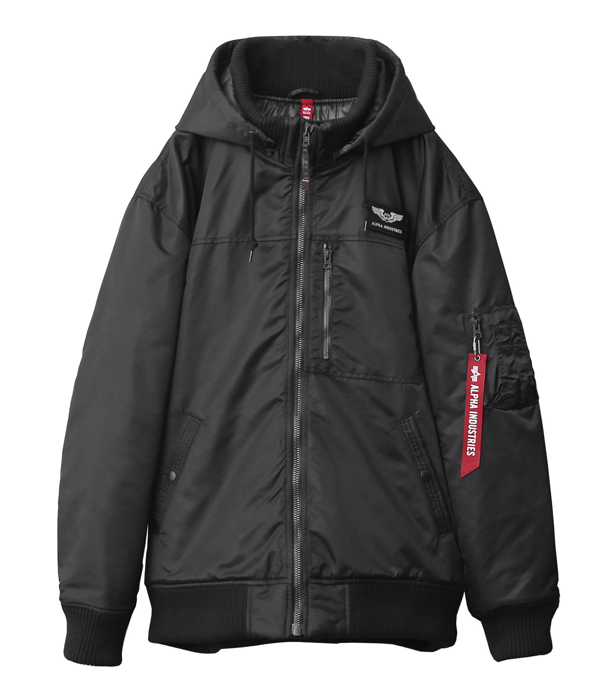 ALPHA アルファ TA1571 BIGサイズ フーデッドリブ ジャケット NYLON HEAVY TWILL ミリタリー アウター MA-1  ジャンバー【クーポン対象外】【T】