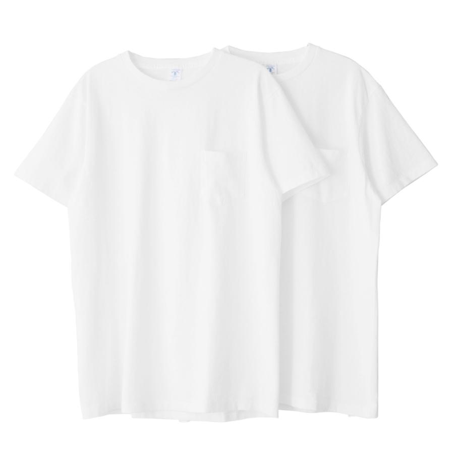 Velva Sheen ベルバシーン 160920 S/S クルーネック ポケットTシャツ 2枚組 MADE IN USA アメリカ製 メンズ レディース パックT ブランド【T】｜waiper｜02