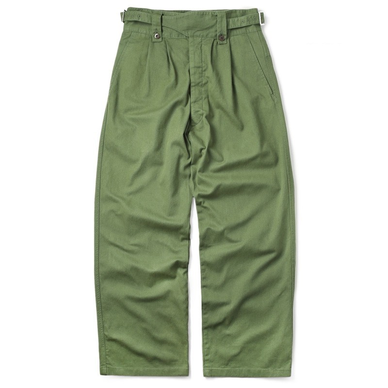 リノアンドコー ワイドパンツ　レディース　ハイウエスト　グルカ　軍パンツ　緑 MILITARY 新品 オーストラリア軍 ARMY グルカパンツ レディース
