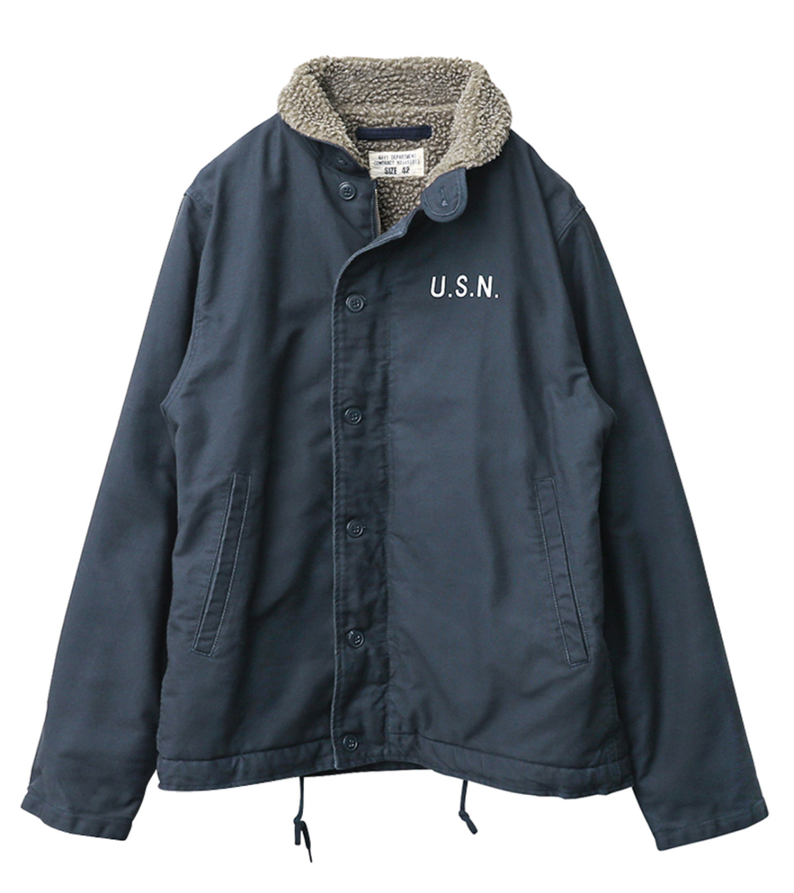 米海軍 U.S.NAVY N-1 デッキジャケット SOLID＆U.S.Nステンシル WAIPER