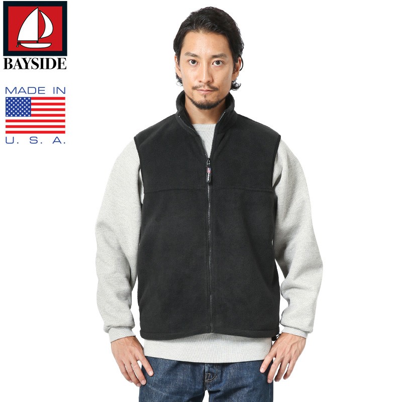 BAYSIDE ベイサイド MADE IN USA フルジップ フリースベスト BLACK メンズ ジレ フリースジャケット チョッキ アメリカ製  アメカジ ブランド【T】 :bayside-bs1120:ミリタリーショップWAIPER - 通販 - Yahoo!ショッピング