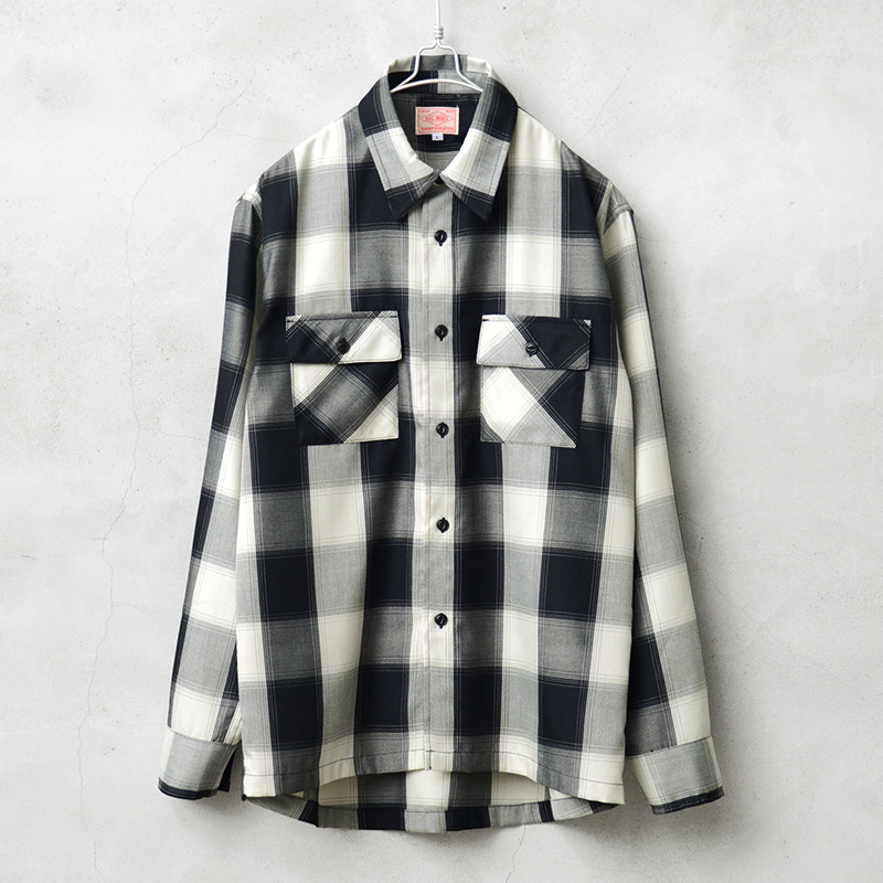 【美品】80s〜HAI SPORTING GEAR/変形チェックシャツ/レーヨン 美品】80s〜HAI SPORTING GEAR/変形チェックシャツ/レーヨン