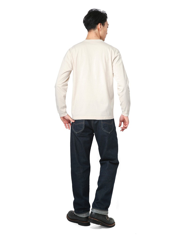 BARNS バーンズ BR-3044 ヴィンテージ L/S Vガゼット ヘンリーネックTシャツ 日本製 メンズ ロンT カットソー 無地  ブランド【Sx】【T】