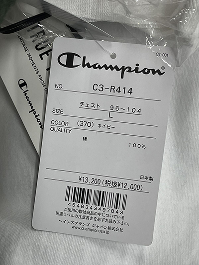 True to Archives Champion チャンピオン C3-R414 V44 3/4 True to Archives Champion チャンピオン C3-R414 V44 3/4