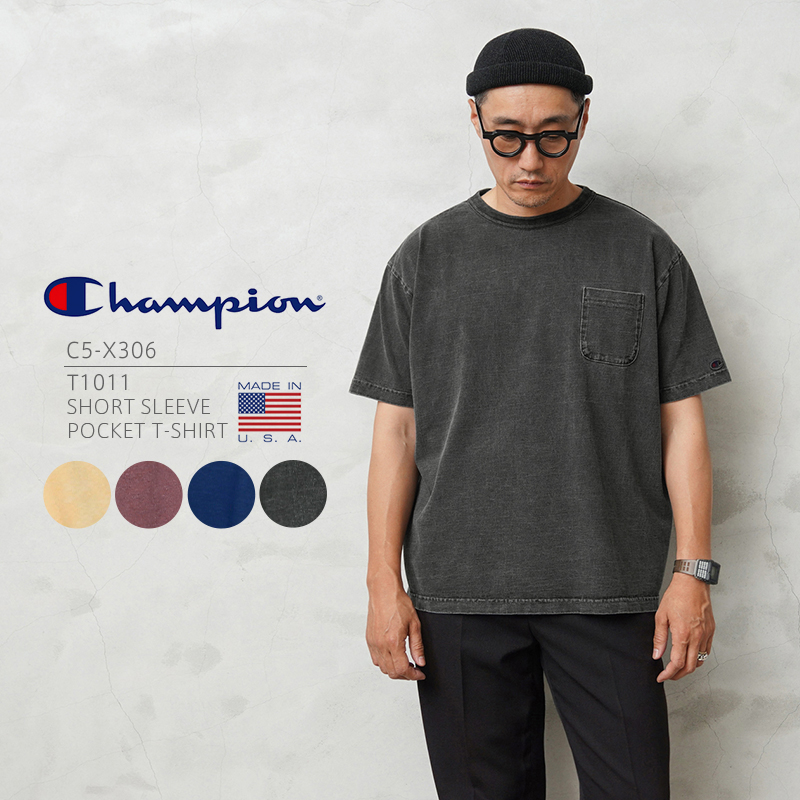 Champion チャンピオン C5-X306 T1011 半袖 ポケットTシャツ MADE IN