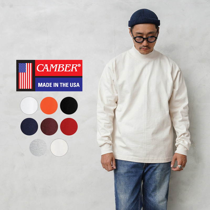 BANDEL ウーマン ジャガードリブモックネックシャツ XS ホワイト CAMBER（キャンバー） #306 8oz マックスウェイト モックネック L/S T