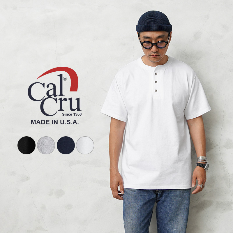 CalCru Cal Cru カルクルー CLCR002 3 BUTTON ヘンリーネック T