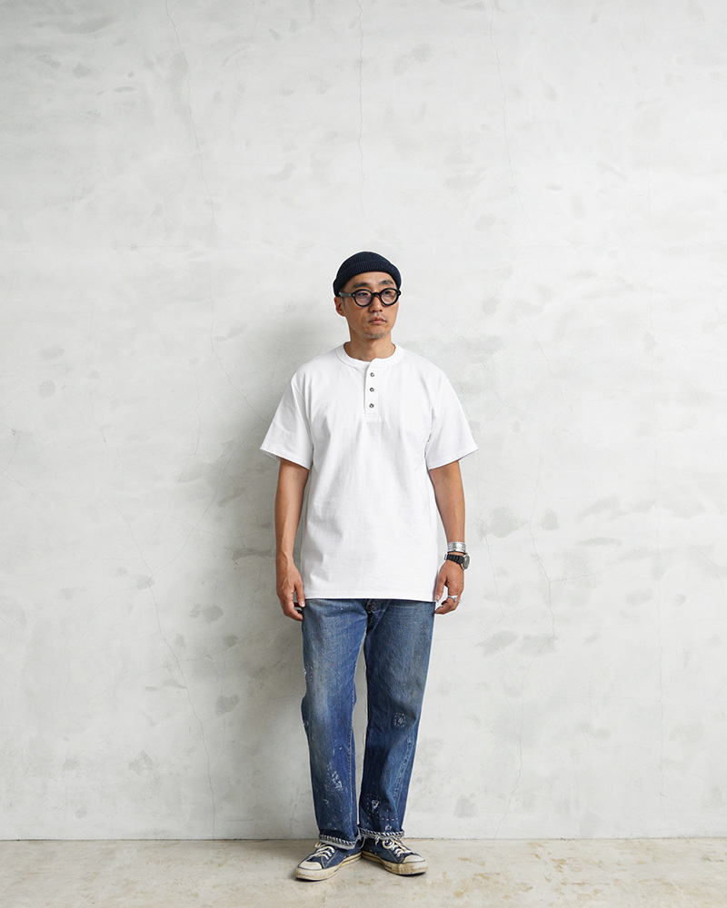 CalCru カルクルー CLCR002 3 BUTTON ヘンリーネック Tシャツ MADE IN
