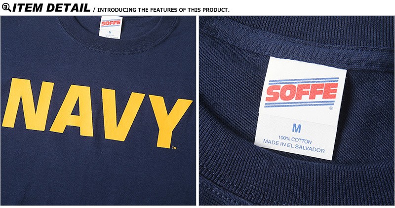 新品未使用タグ付きSoffe NAVYプリント Tシャツ Lサイズ コヨーテ SOFFE（ソフィー） D0001116 OFFICIAL LICENSE U.S.NAVY トレーニング