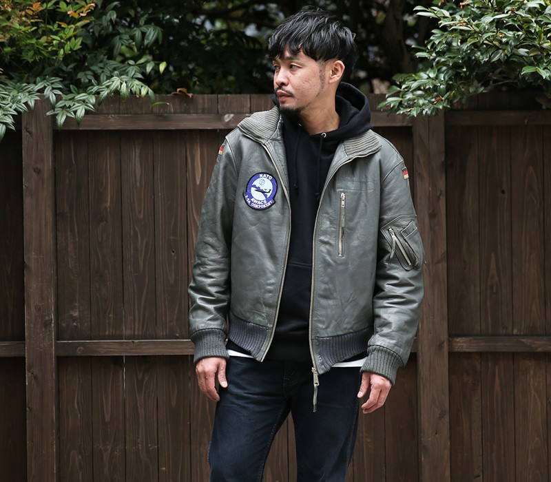 実物 USED】 ドイツ連邦空軍 Leather Flight Jacket メンズ レザー