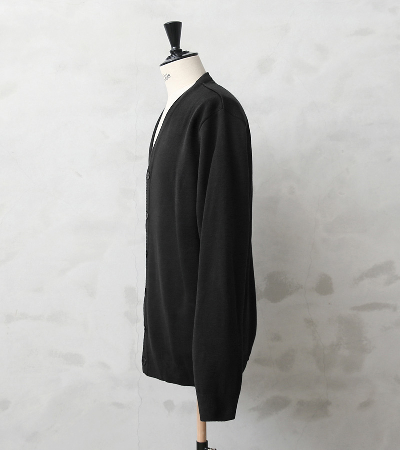 HARRITON / V-NECK KNIT CARDIGAN BLACK GREEN (ハリトン V