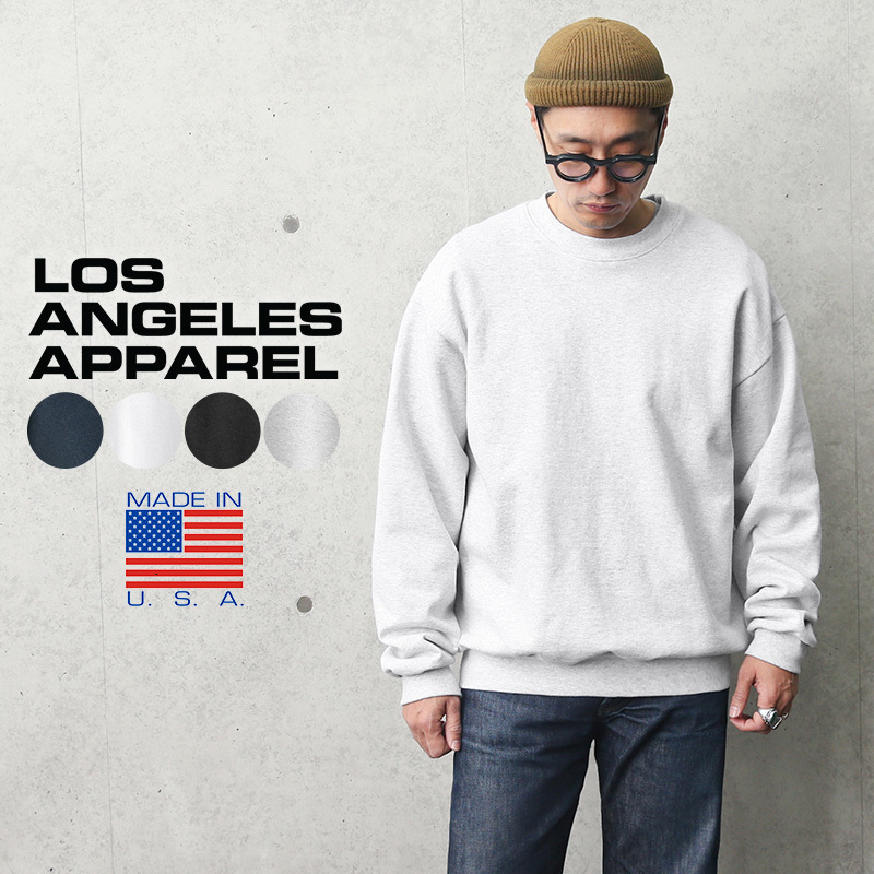 LOS ANGELES APPAREL ロサンゼルスアパレル HF07 14oz ヘビーフリース クルーネック プルオーバー スウェットシャツ  MADE IN USA レディース【T】