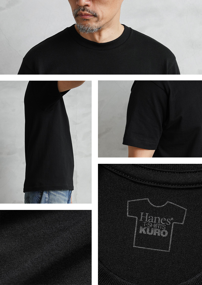 Hanes ヘインズ HM1-B201 T-SHIRTS KURO クルーネック Tシャツ