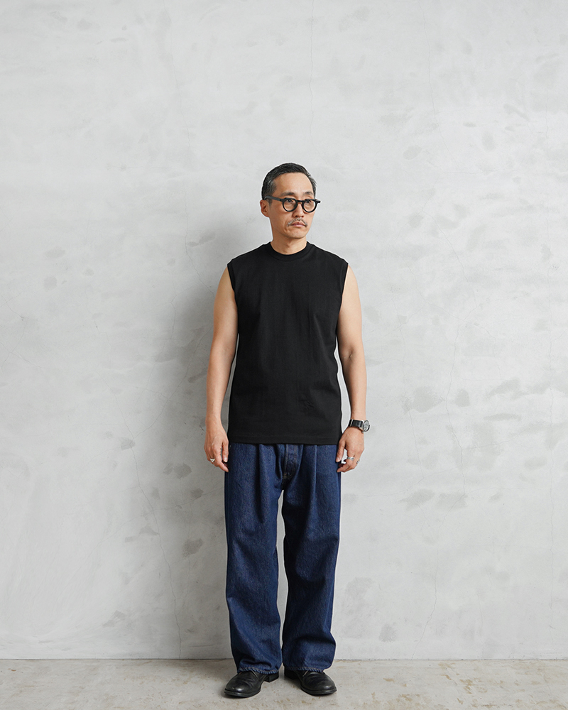 Hanes（ヘインズ） HM3-D202 Hanes T-SHIRTS KURO SLEEVELESS スリーブ 