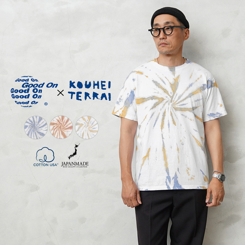 グッドオン Good On×KOUHEI TERRAI KTER-2304 柿渋弁柄染め”渦” S/S クルーネックTシャツ 日本製 コラボ アメカジ  ブランド【クーポン対象外】【T】