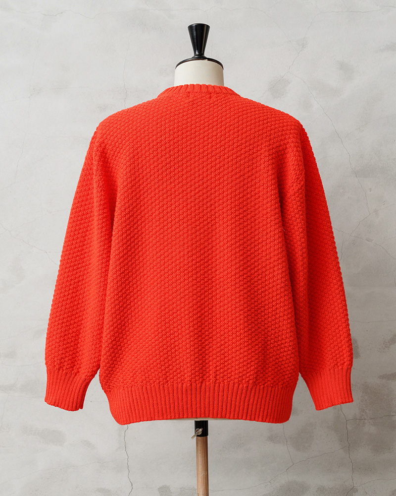 WAIPER×KERRY WOOLLEN MILLS ケリーウーレンミルズ KW-0040 モスステッチ クルーネック セーター RELAX LAVA  ORANGE MADE IN IRELAND【Sx】【T】