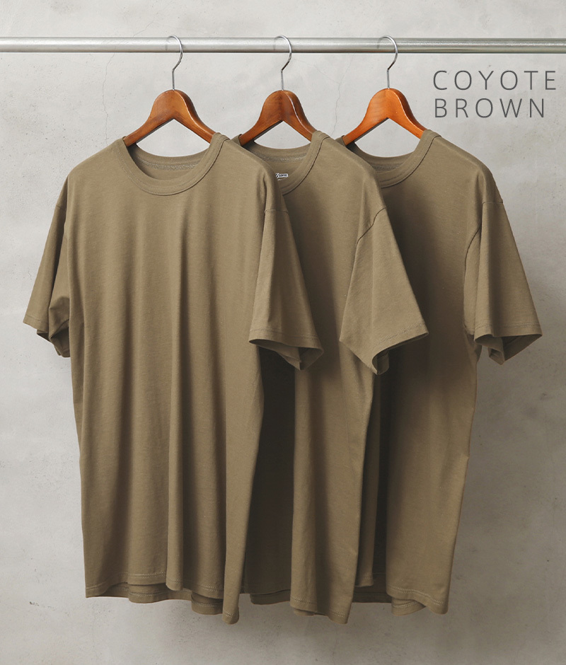 MILITARY 実物 新品 米軍 MOISTURE WICKING Tシャツ SAND 3PACS