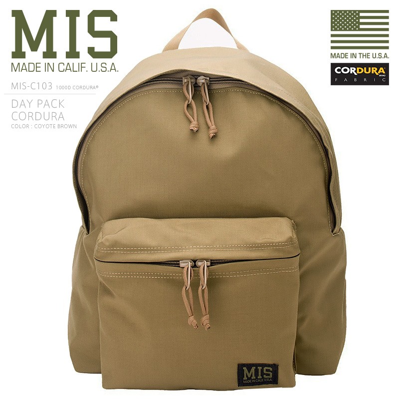 MIS エムアイエス MIS-C103 CORDURA NYLON デイパック / リュックサック MADE IN USA - COYOTE TAN  ミリタリーバッグ バック【Sx】【T】 : mis-c103-ct : ミリタリーショップWAIPER - 通販 - Yahoo!ショッピング