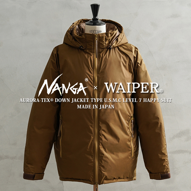 NANGA ナンガ WAIPER別注 AURORA-TEX ダウンジャケット TYPE U.S.M.C LEVEL 7 HAPPY SUIT  COYOTE MADE IN JAPAN ハッピースーツ【クーポン対象外】【T】