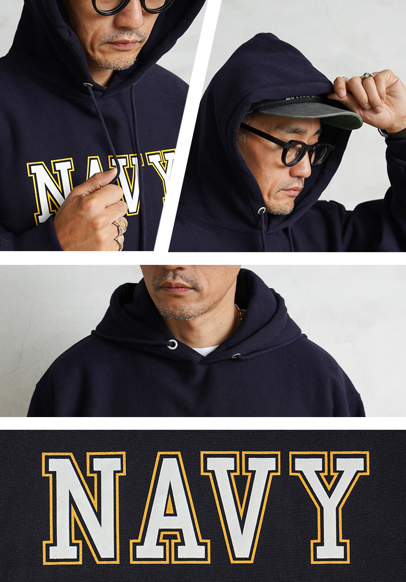 NAVYパーカー　Mサイズ　USNA　米軍　アッシュ　ネイビー gildan MILITARY USNA（アメリカ海軍兵学校）オフィシャルライセンス