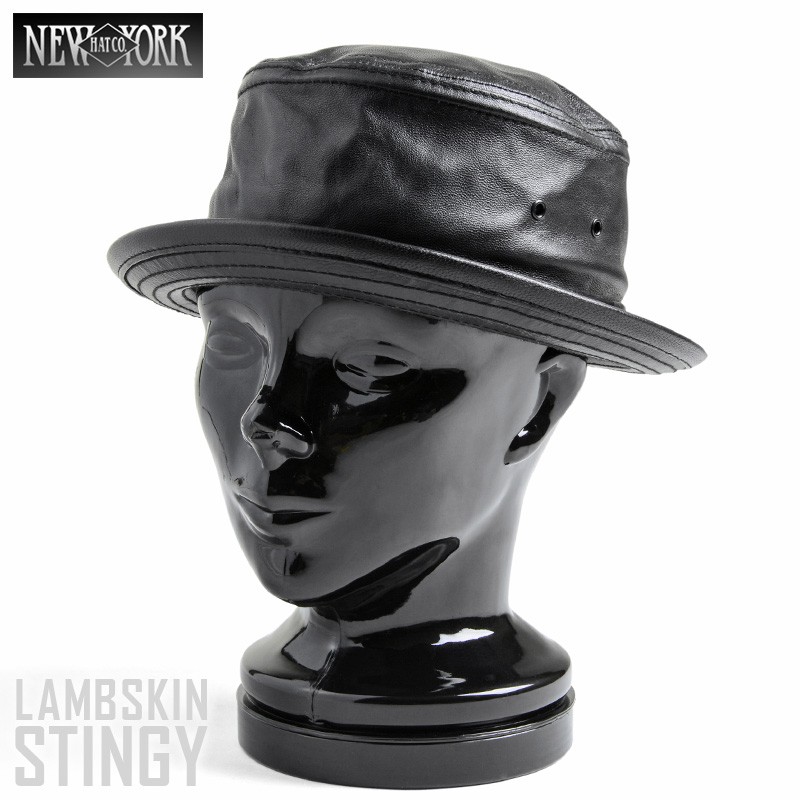 New York Hat ニューヨークハット LAMBSKIN STINGY 9246 ポークパイハット レザーハット ブランド【T】