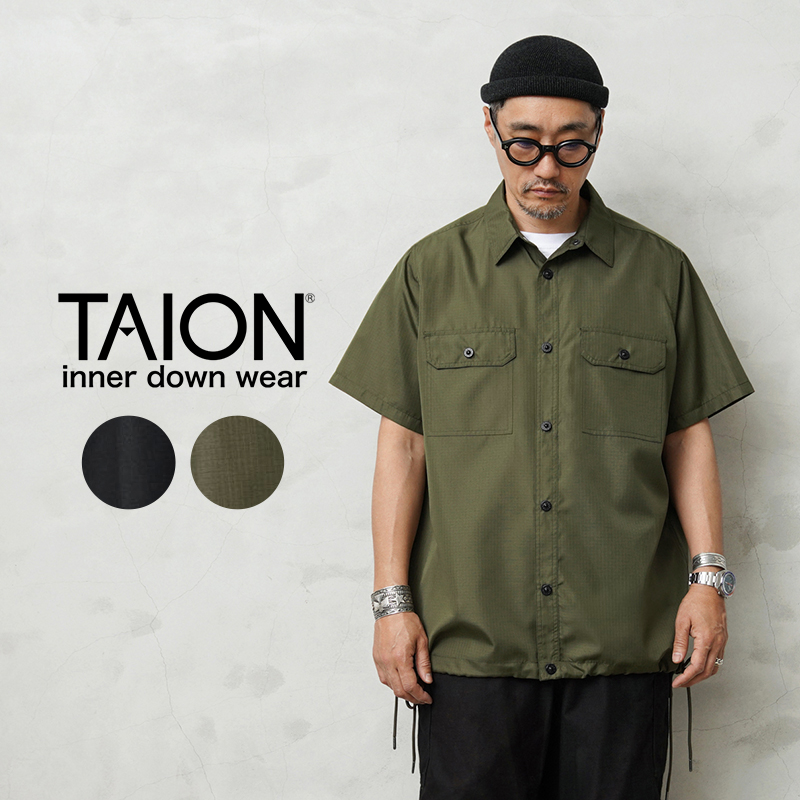 タイオン　taion ダウンミリタリーシャツ　4XL ミリタリー ダウンシャツ – TAIONインナーダウン公式ブランドサイト