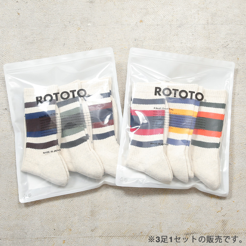 [rototo]3点 ROTOTO（ロトト） R1622 3 PACK EVERYDAY ATHLETIC SOCKS 3パック