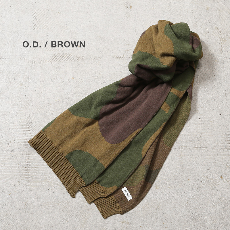 ROTOTO（ロトト） R5138 DUCK CAMO COTTON SHAWL MUFFLER ダックカモ