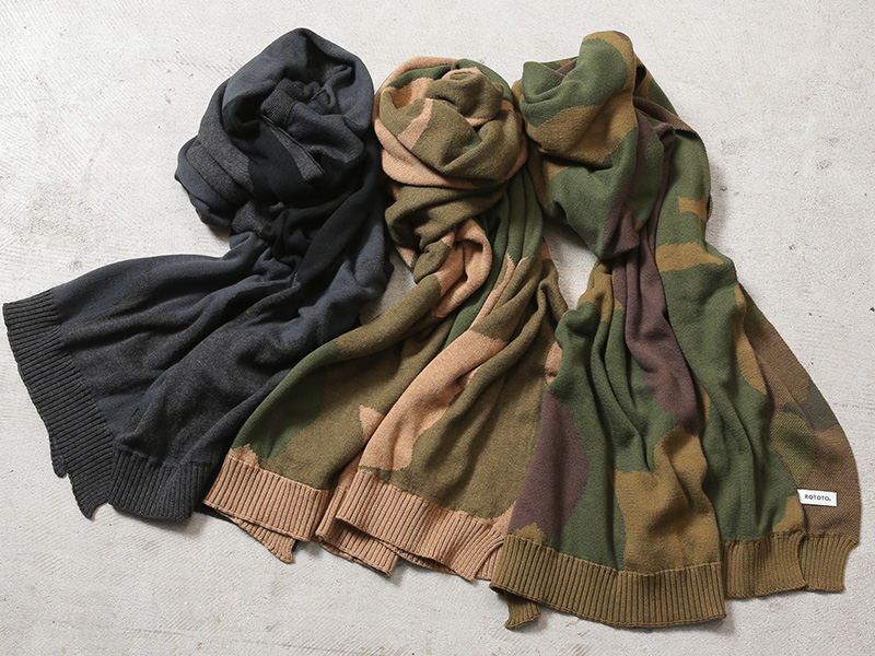 ROTOTO（ロトト） R5138 DUCK CAMO COTTON SHAWL MUFFLER ダックカモ