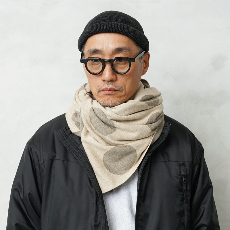 ROTOTO（ロトト） R5139 PORTHOLE DOT COTTON SHAWL MUFFLER ポート