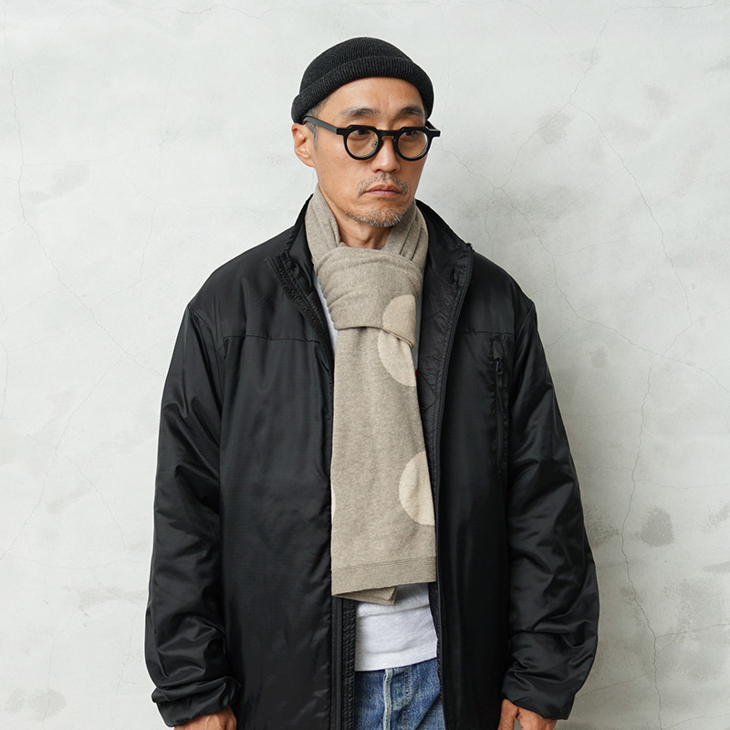 ROTOTO（ロトト） R5139 PORTHOLE DOT COTTON SHAWL MUFFLER ポート