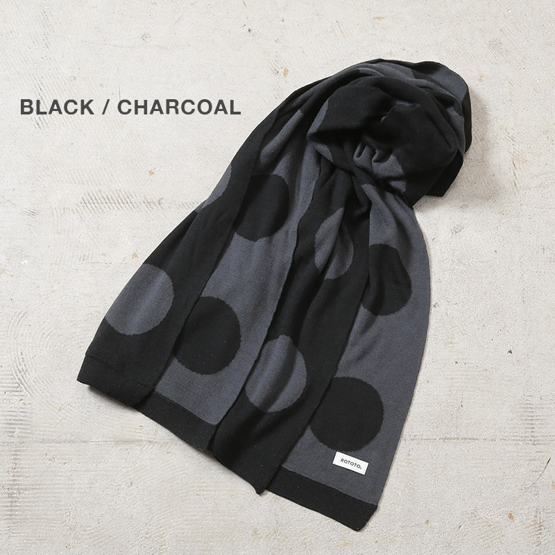 ROTOTO（ロトト） R5139 PORTHOLE DOT COTTON SHAWL MUFFLER ポート