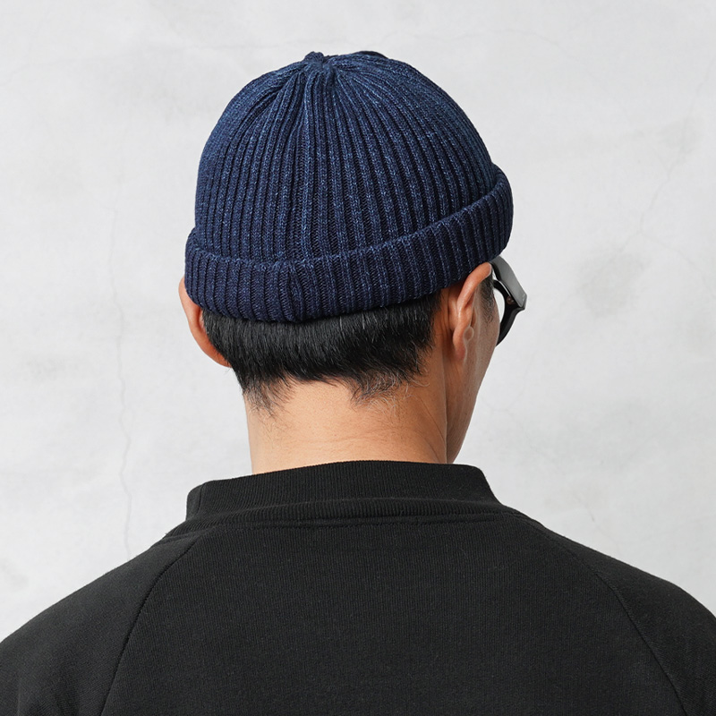 ROTOTO（ロトト） R5050 INDIGO COTTON ROLL UP BEANIE インディゴ