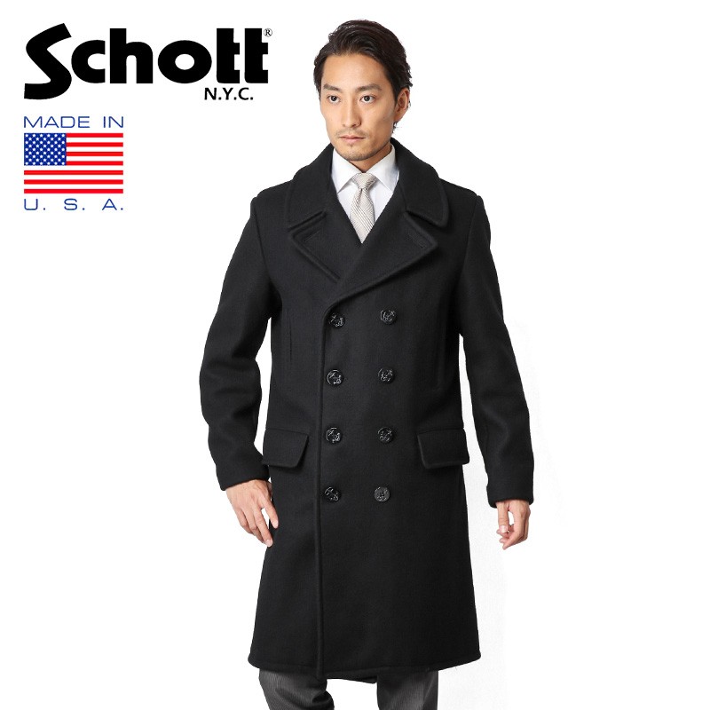 Schott ショット 7331 ロングメルトンピーコート ネイビー Pコート