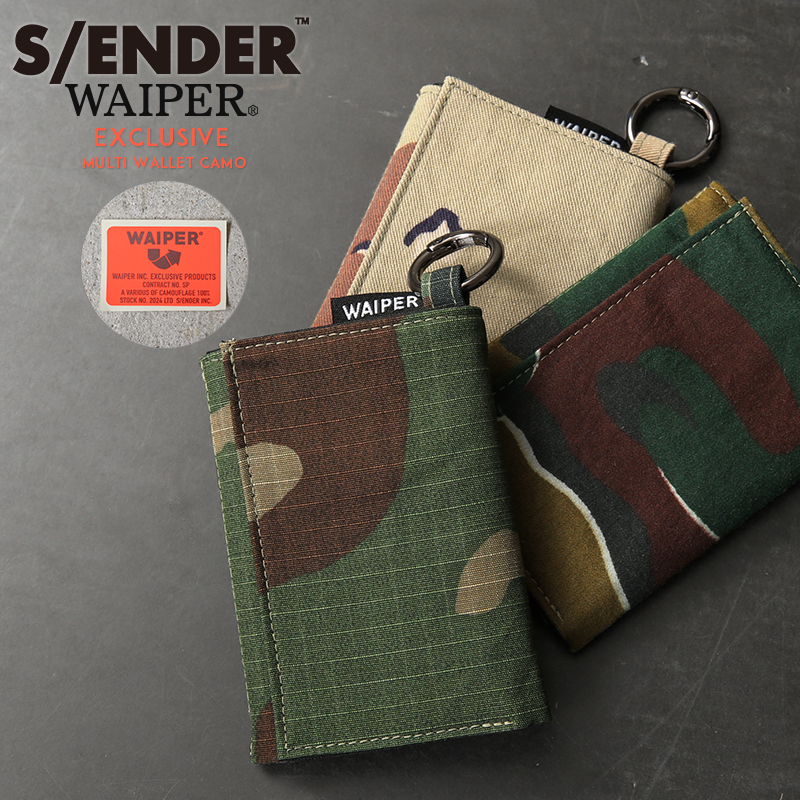 WAIPER.inc S/ENDER エスエンダー WAIPER別注 MULTI WALLET CAMO