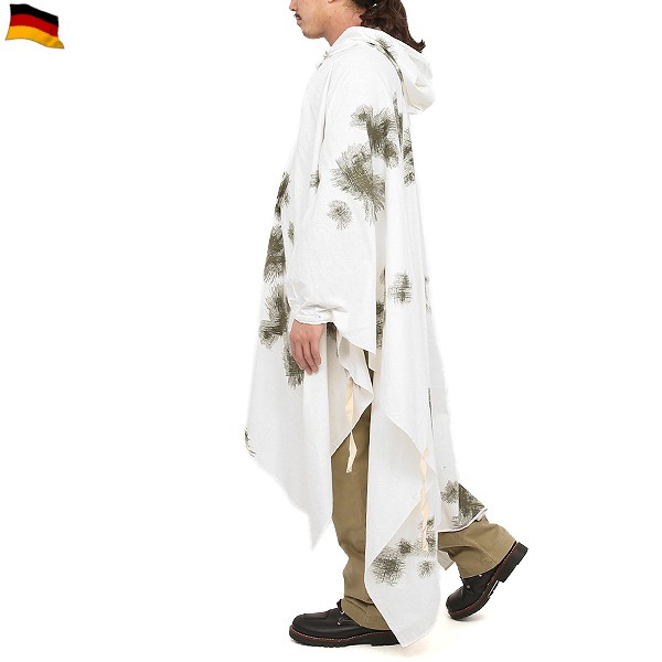 MILITARY（ミリタリー） 実物 新品 ドイツ軍スノーカモポンチョ メンズ