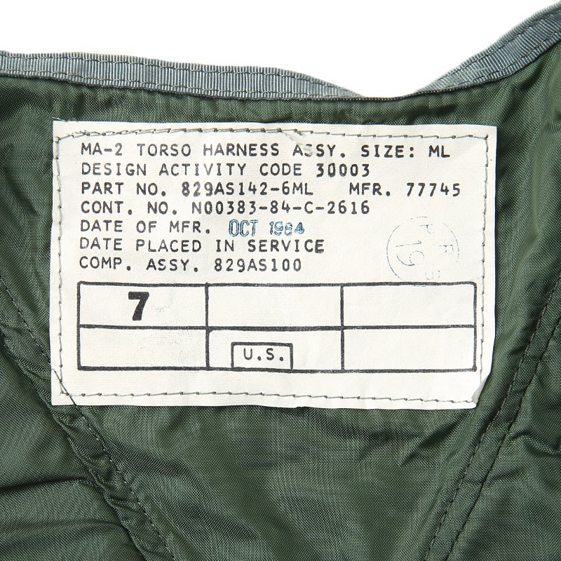 MILITARY 実物 新品 米軍パイロット用トルソー ハーネス ASSY MILITARY 実物 新品 米軍パイロット用トルソー ハーネス ASSY