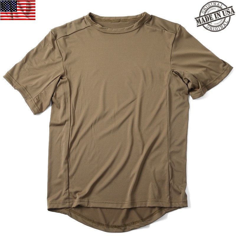 実物 新品 米軍PCU LEVEL1 Tシャツ COYOTE BROWN デッドストック 吸汗