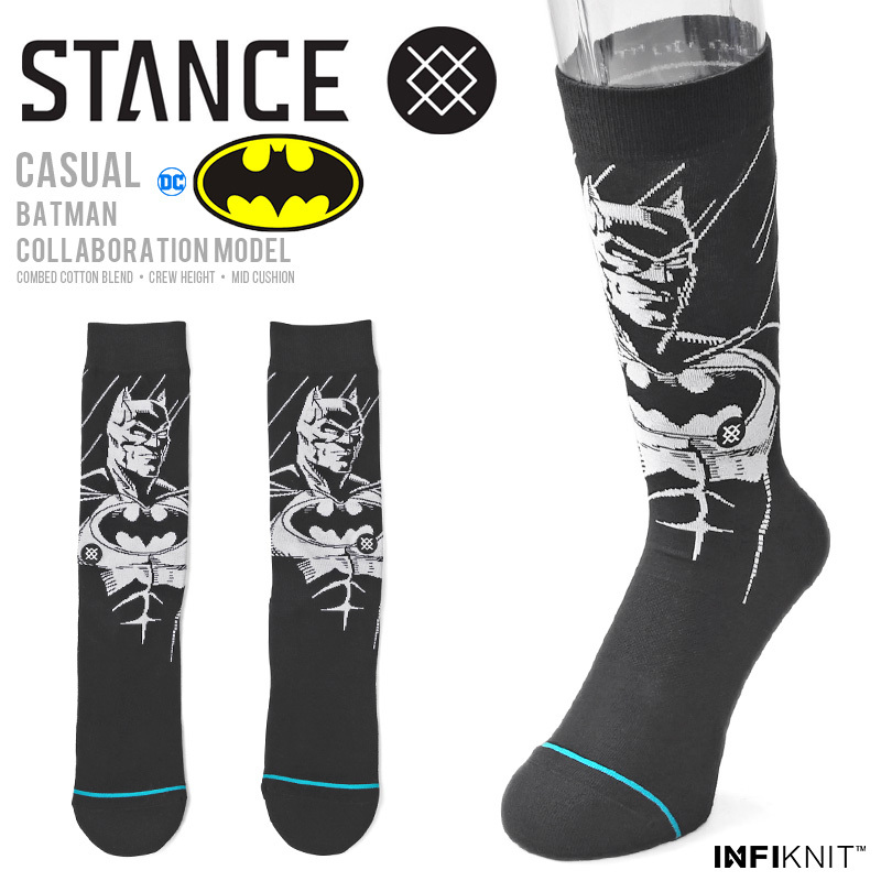 STANCE スタンス A545D21BAT THE BATMAN ソックス BLACK 