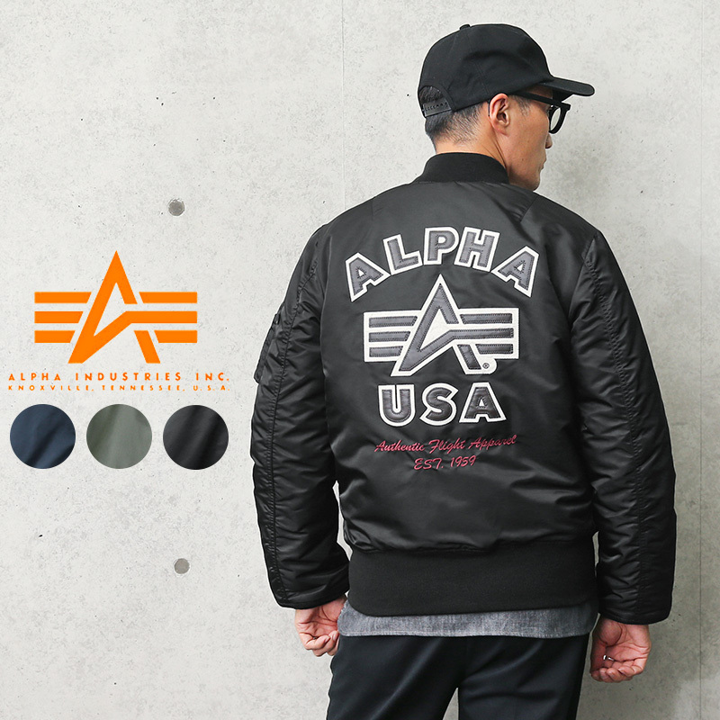 ALPHA アルファ TA0199 MA-1 フライトジャケット バックエンブレム JAPAN FIT“FLYING-A” ミリタリージャケット  アウター ジャンバー【Sx】【T】