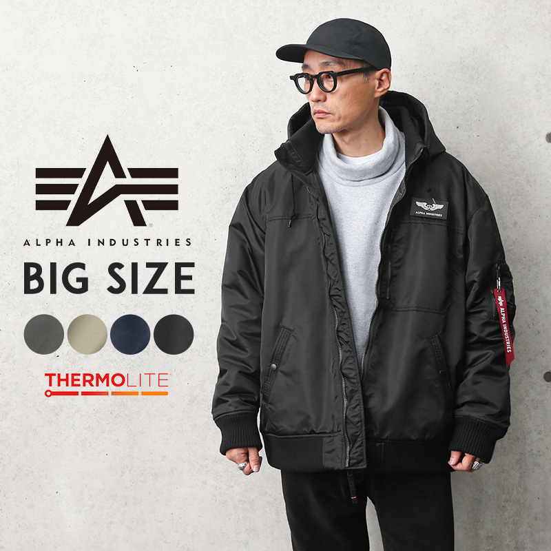 ALPHA アルファ TA1571 BIGサイズ フーデッドリブ ジャケット NYLON HEAVY TWILL ミリタリー アウター MA-1  ジャンバー ブランド【クーポン対象外】【T】